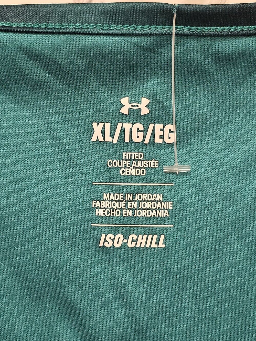 UA Mens Iso-Chill Up The Pace Singlet Teal Patterned Tank Top, EUC, XL - Picture 4 of 11
